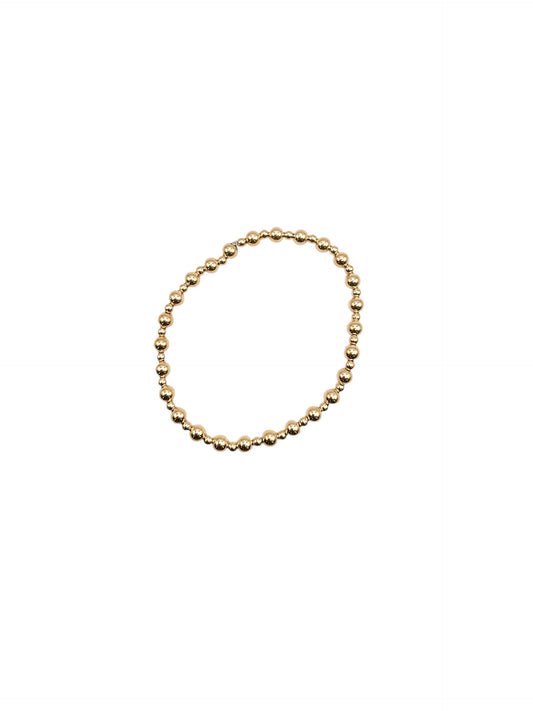 Pulsera bola BIMETAL DORADA intercalada 3mm y 5mm (PLATA Y ORO)