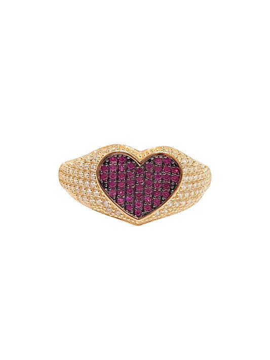 Anillo princesa corazón oro 10k