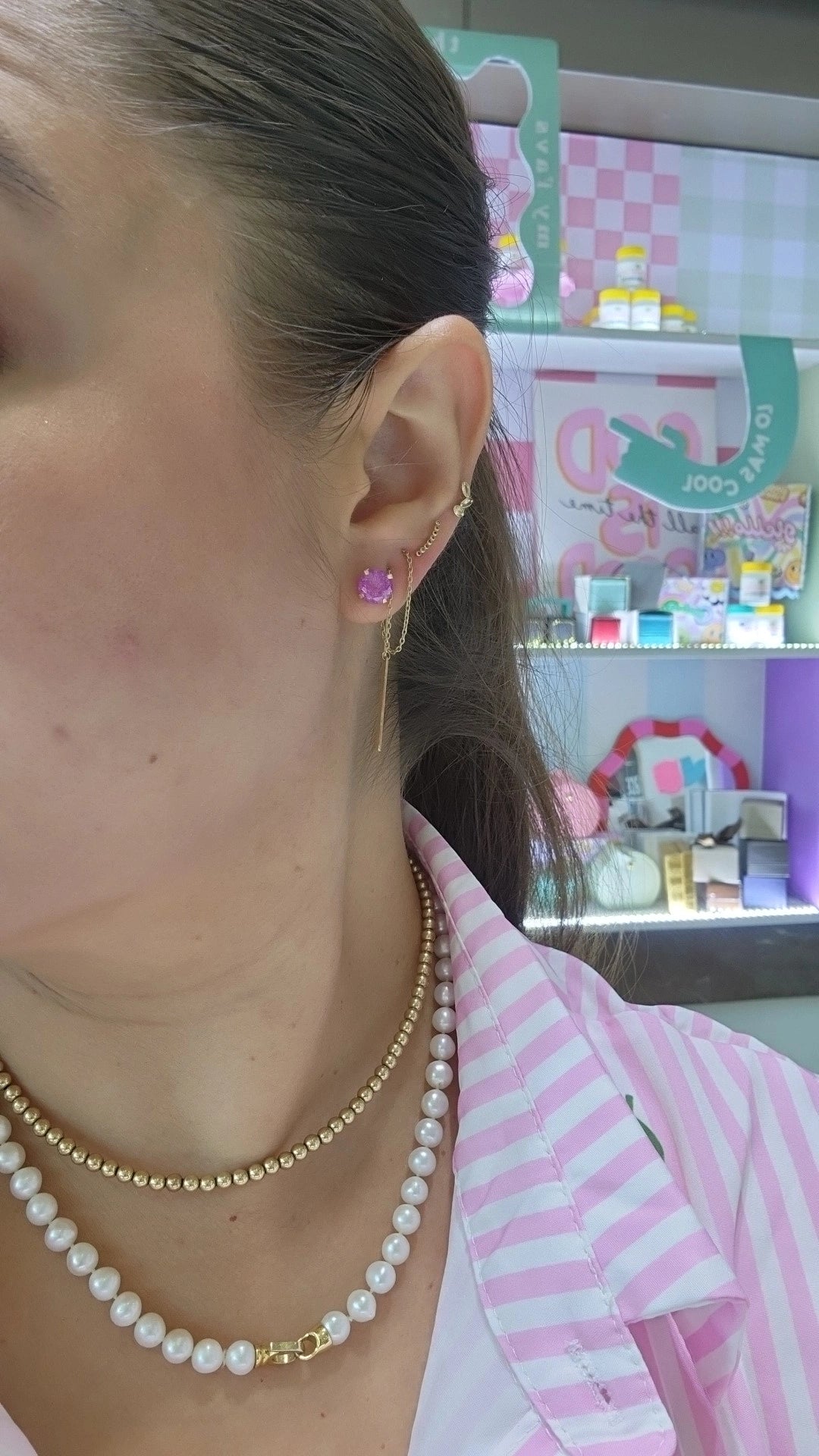 Par Broquel zirconia ICE Oro 10K