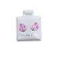 Par Broquel caracol de mar rosa  esmalte Plata 925