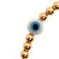 Pulsera ojo turco y bolitas BIMETAL (PLATA Y ORO)