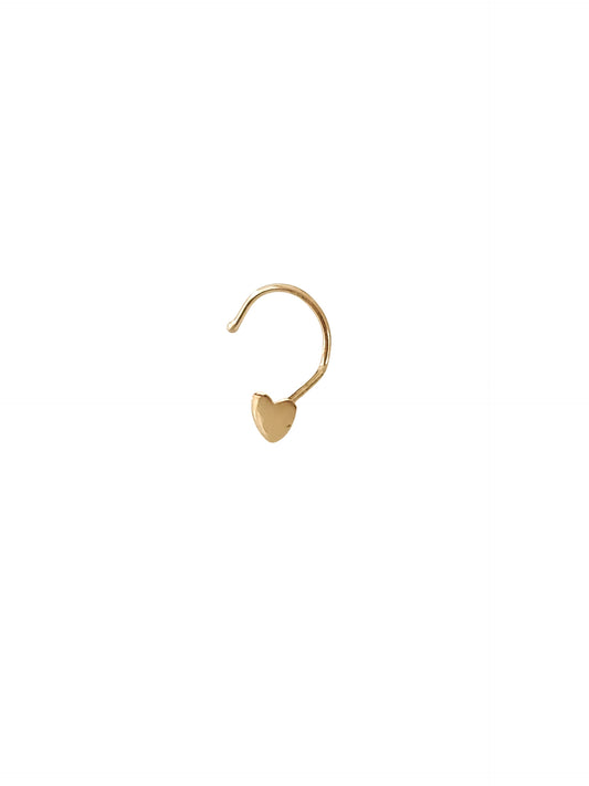 Pieza arete para nariz corazón 10k DORADO