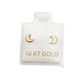 Par de Broquel lunas esmalte blanco oro de 10k DORADO