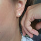 Par o Pieza de arete con cadena corazón Oro de 10k DORADO