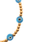 Pulsera ojo turco y bolitas BIMETAL (PLATA Y ORO)