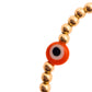 Pulsera ojo turco y bolitas BIMETAL (PLATA Y ORO)
