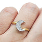 Anillo luna oro blanco y amarillo oro 10k