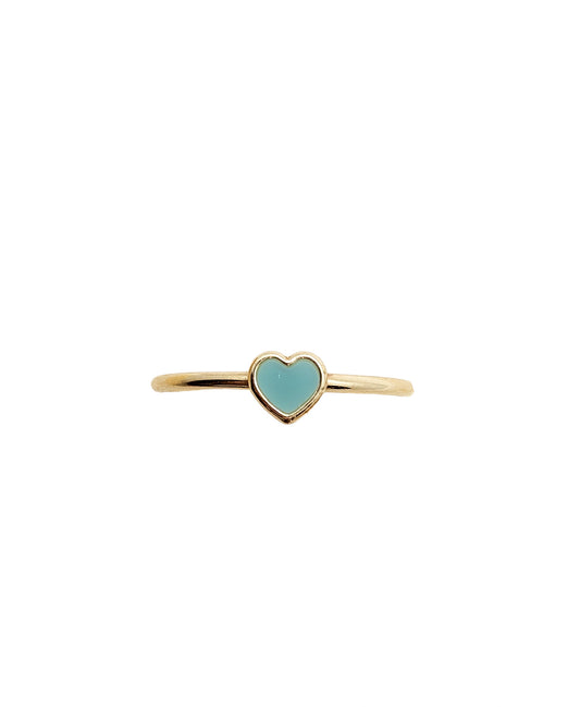 Anillo corazón menta