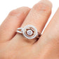 Solitario redondo giratorio plata rosa 925 PREMIUM
