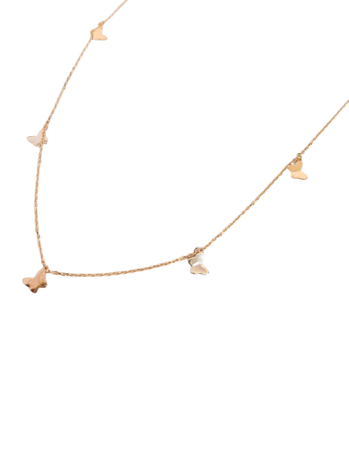 Gargantilla mariposa 3 oros oro 10k