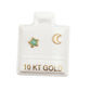 Par de Broquel esmalte luna y estrella menta y blanco oro de 10k DORADO