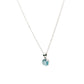 Juego (aretes y gargantilla) con piedra circonita azul  Plata 925