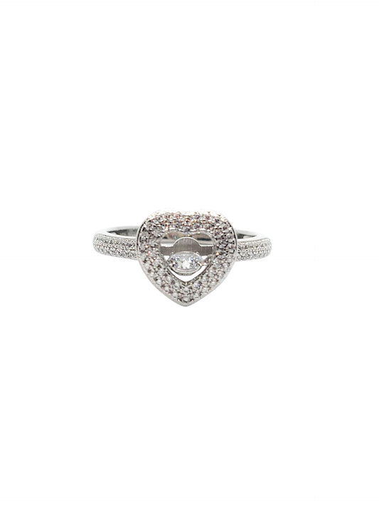 Solitario corazón giratorio plata 925 PREMIUM
