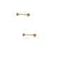 Par de Aretes broquel piedra natural rubí plata 925 baño de oro