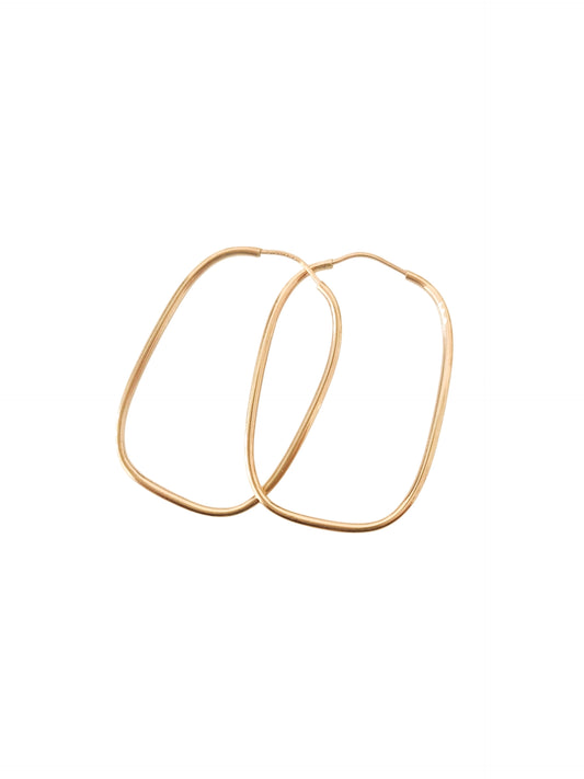 Arracadas rectangular ultra ligera oro 10k
