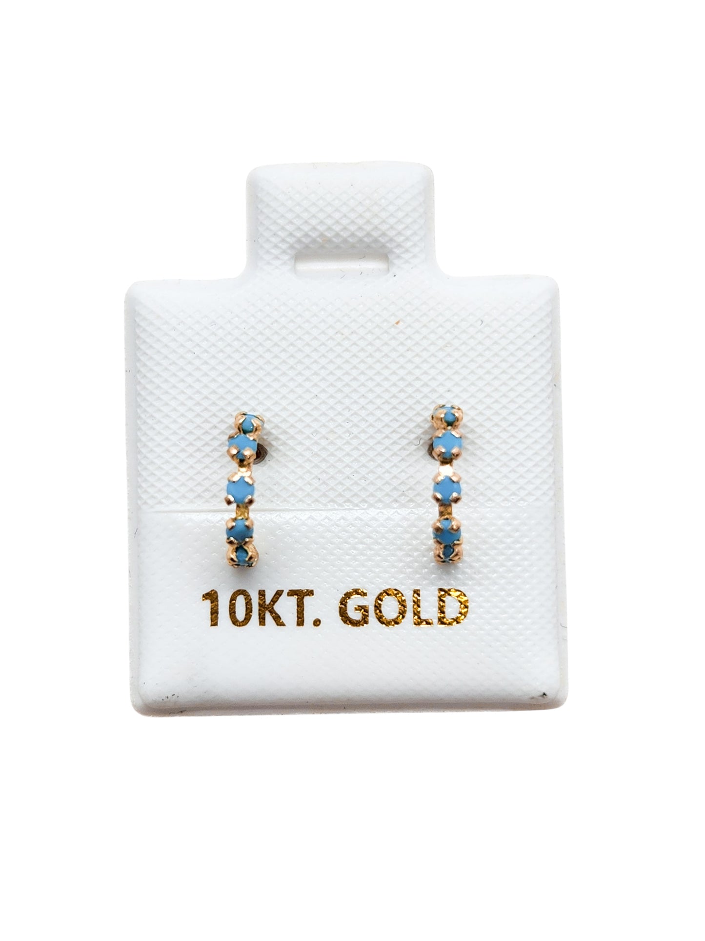 Par o Pieza de Broquel media coqueta azul Oro de 10k DORADO