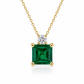 Gargantilla de Esmeralda natural corte princess y diamante oro 10k