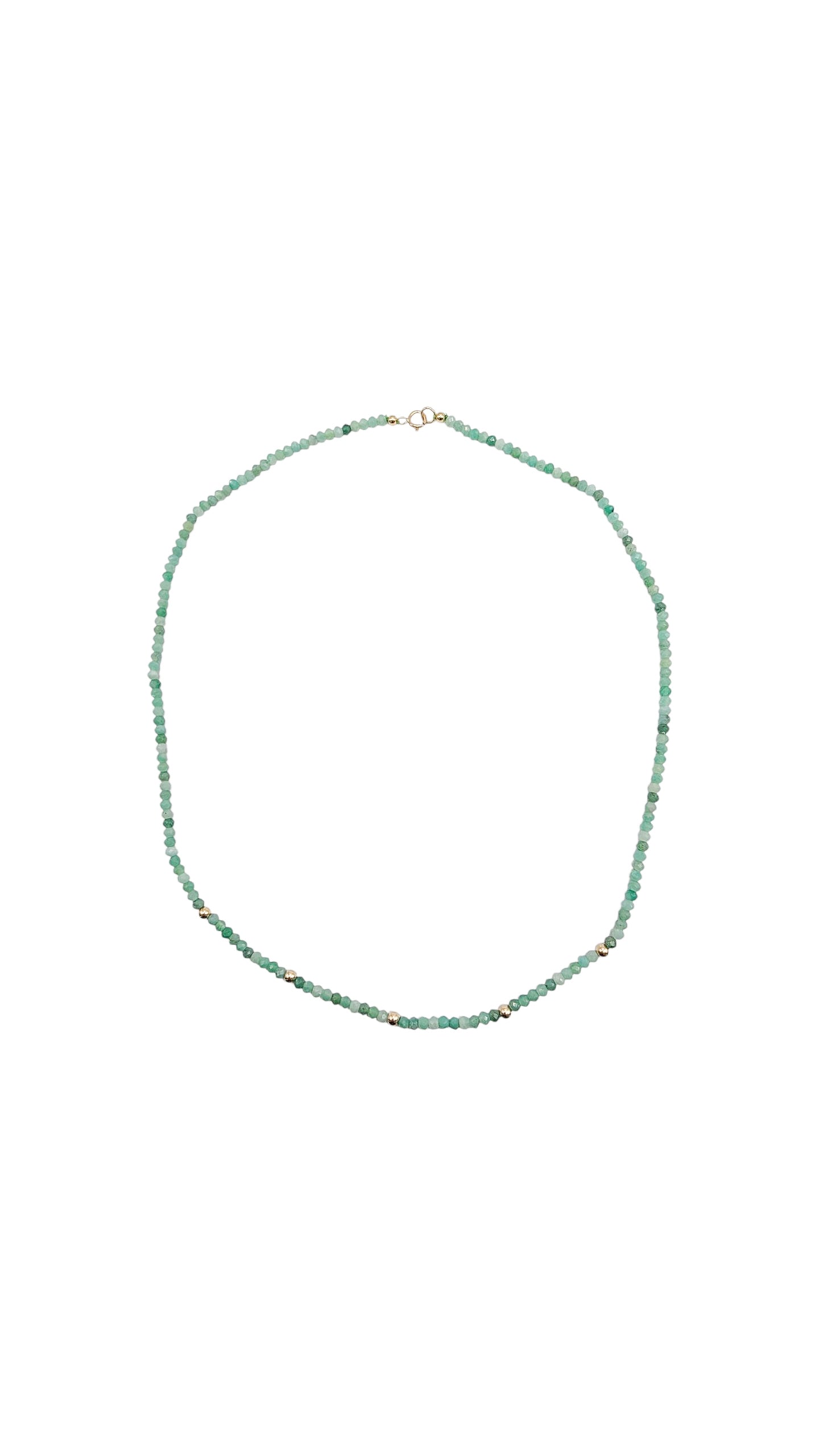 Gargantilla Esmeralda natural oro 10k