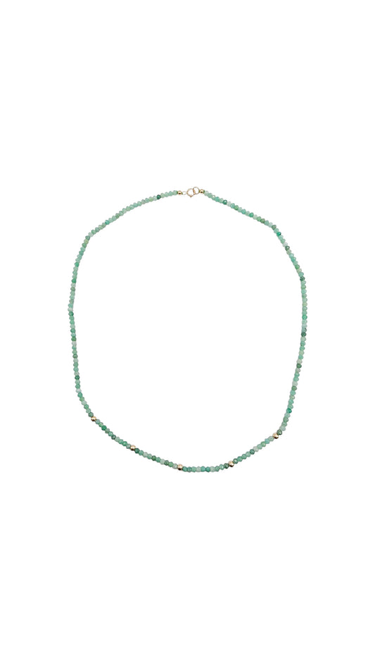 Gargantilla Esmeralda natural oro 10k