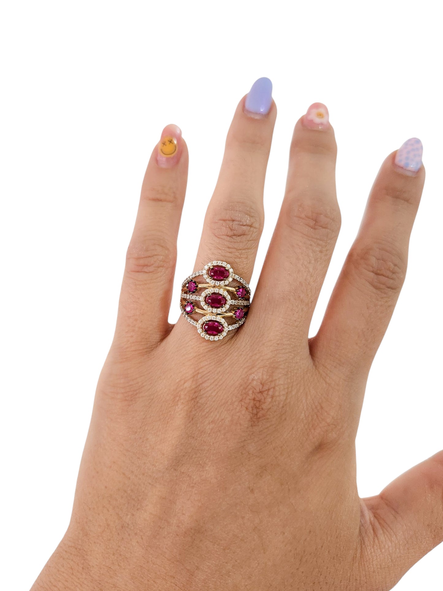 Anillo princesa rosa oro 10k dorado