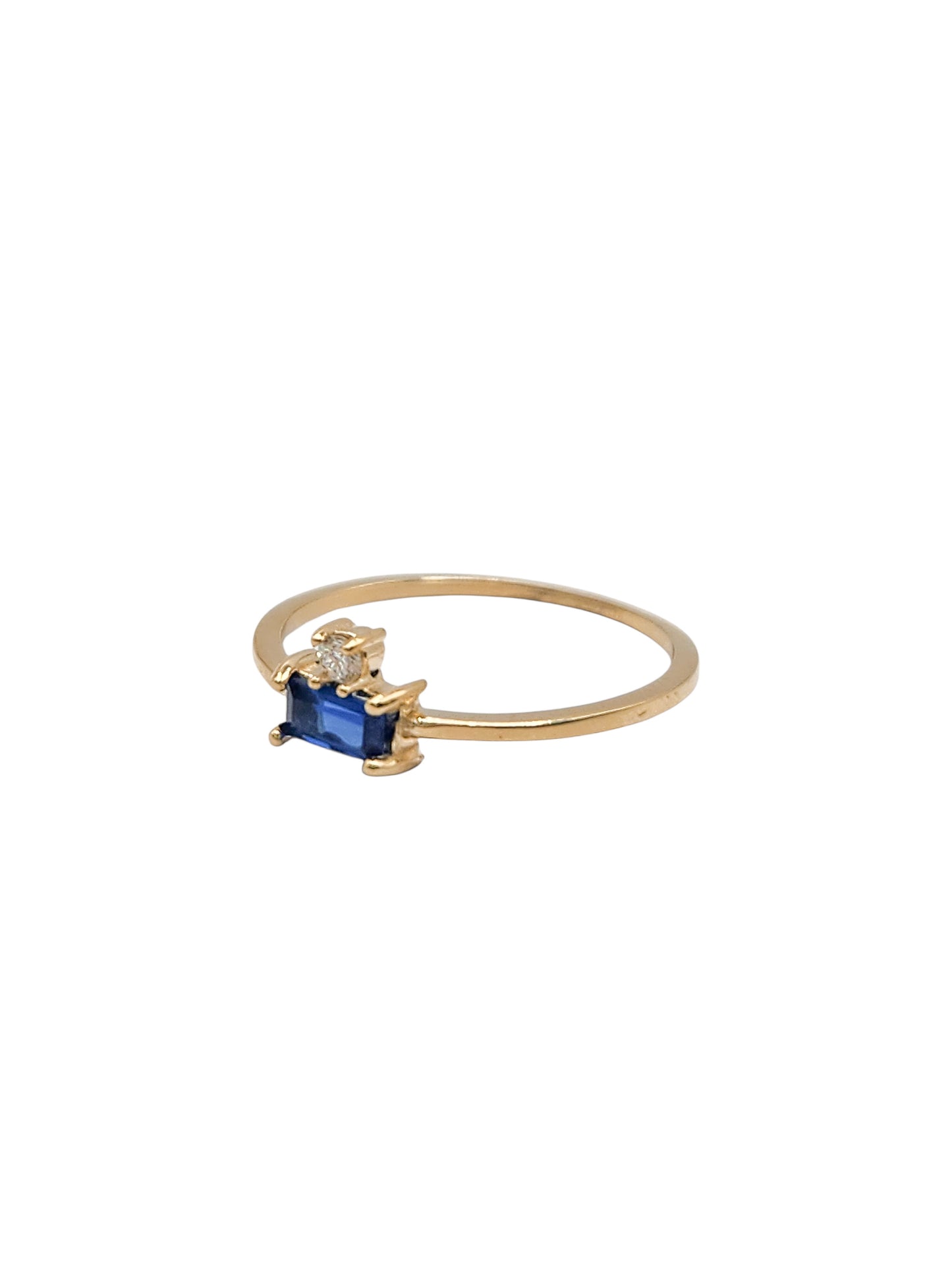 Anillos piedra natural zafiro y diamante natural oro 10k