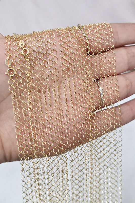 Cadena estilo eslabón grande oro 10k