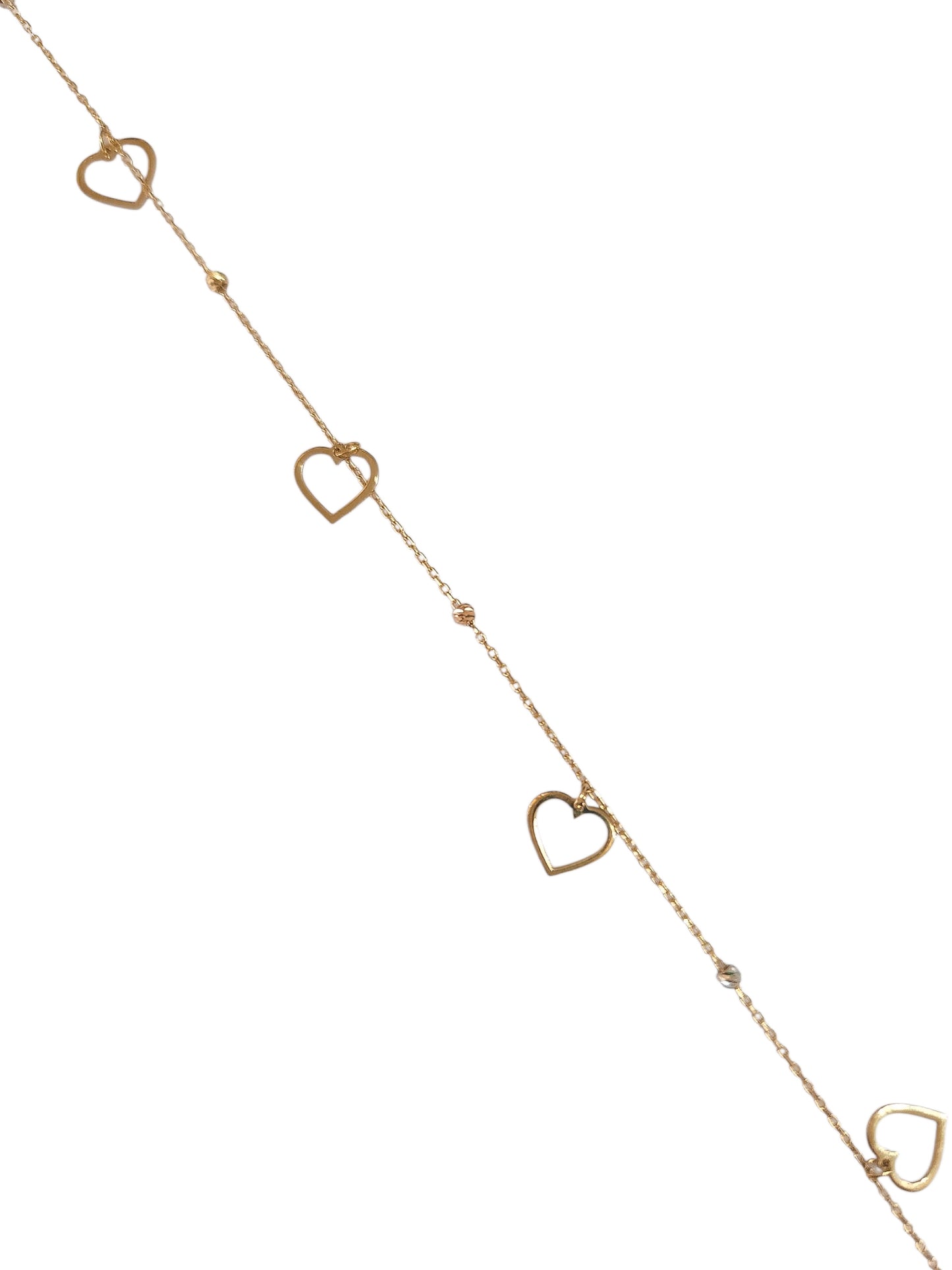 Pulsera corazones oro 10k