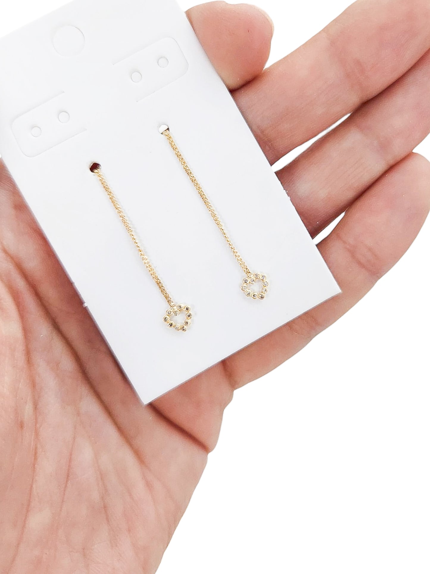 Par de arete colgante corazón oro 10k DORADO