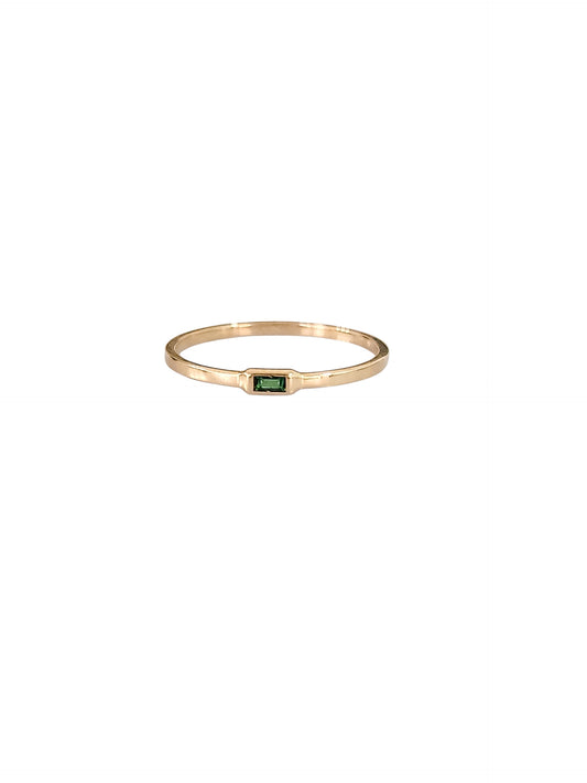 Anillo verde esmeralda oro 10k dorado