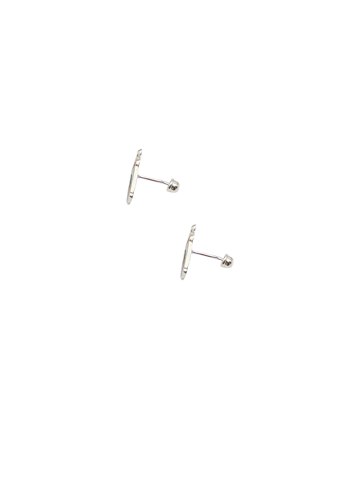 Par Broquel flor colores esmalte Plata 925
