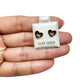 Par o Pieza de Broquel corazón ojo turco esmalte negro Oro de 10k DORADO