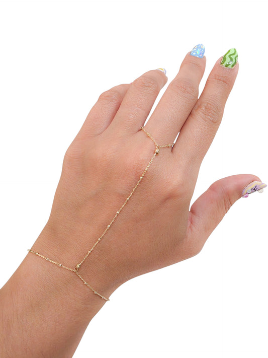 Anillo Pulsera bolitas oro 10k