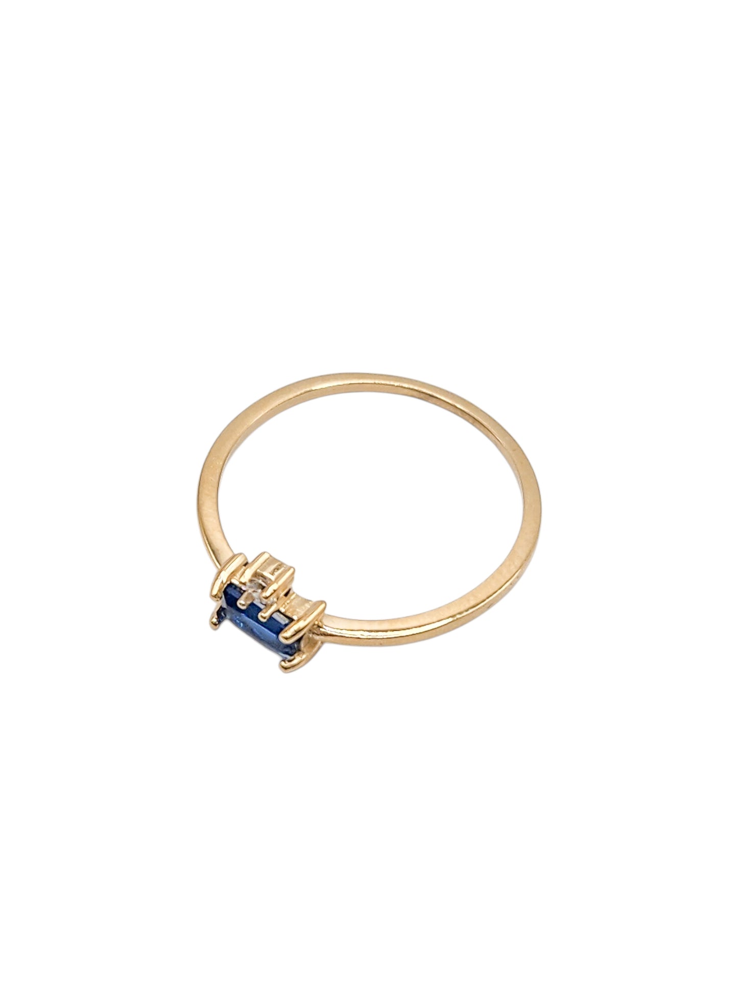 Anillos piedra natural zafiro y diamante natural oro 10k