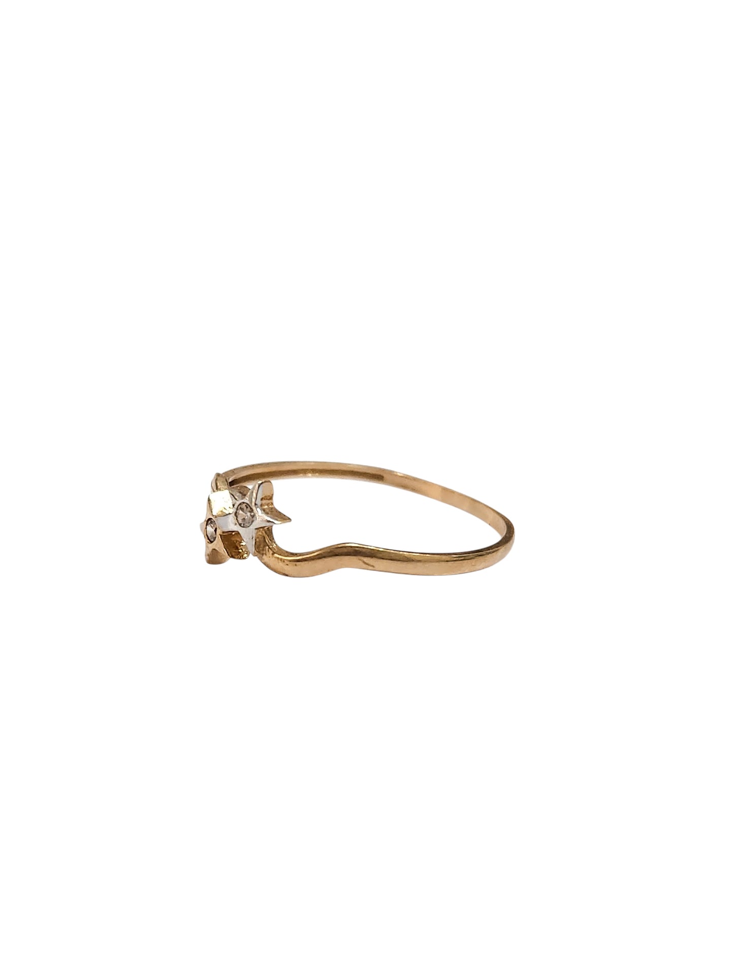 Anillo doble estrella oro 10k