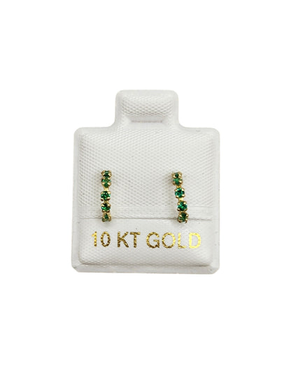 Par Broquel Media Coqueta colores CHICA 8mm Oro 10k