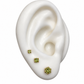 Aretes piedra natural peridoto plata 925 y baño de oro