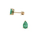 Aretes piedra natural esmeralda oro 10k