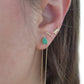 Aretes piedra natural esmeralda oro 10k