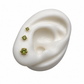 Aretes piedra natural peridoto plata 925 y baño de oro