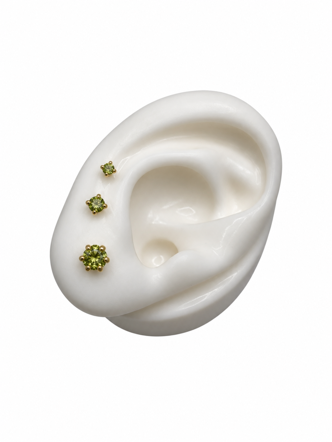 Aretes piedra natural peridoto plata 925 y baño de oro