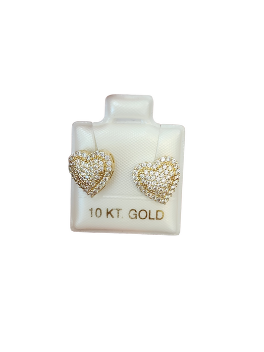 Aretes de corazón con piedras