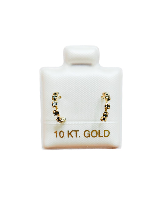 Par o Pieza de Broquel media coqueta negro Oro de 10k DORADO