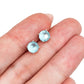 Aretes con piedra circonita azul  Plata 925