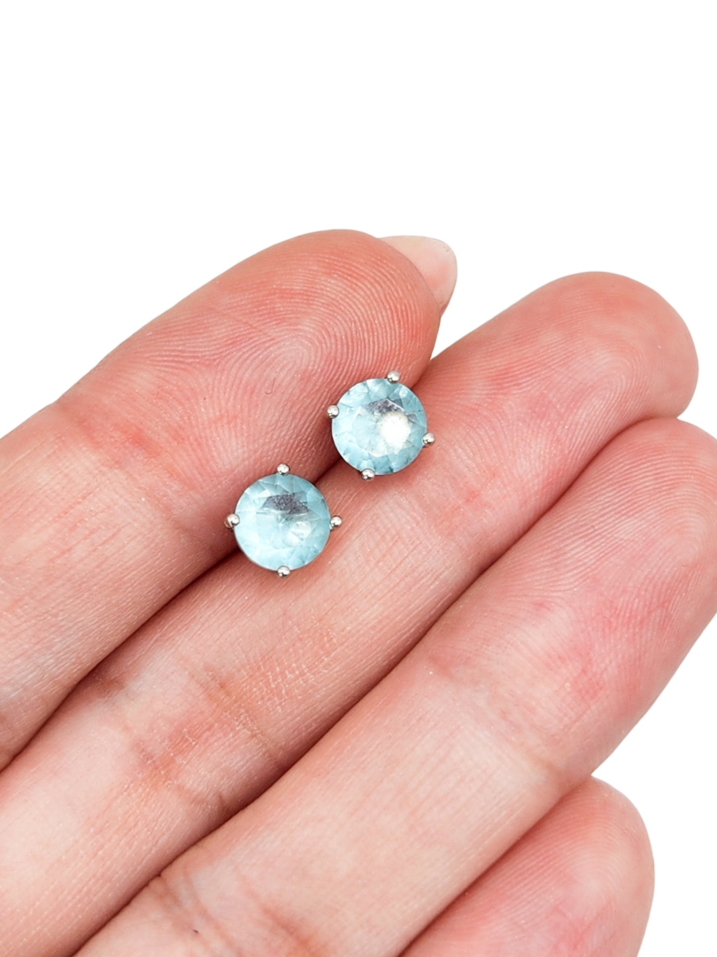Aretes con piedra circonita azul  Plata 925
