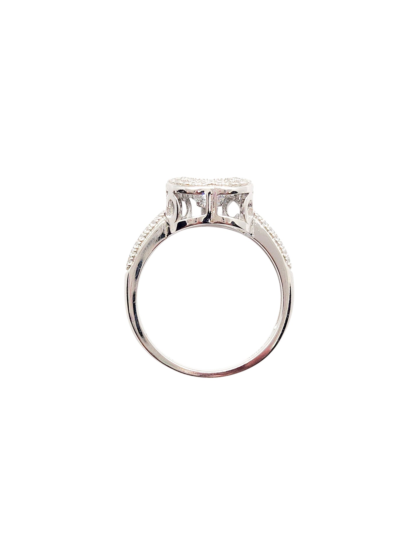Solitario corazón giratorio plata 925 PREMIUM