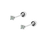 Par de Broquel con diamante natural 18 pts Oro blanco de 14k