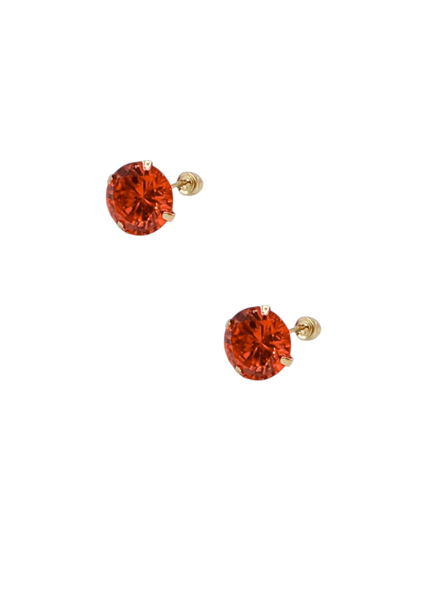 Par de Broquel básico recto Naranja ORO 10K
