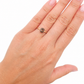 Anillo de diamante natural "Salt and Pepper"solitario oro 10k Radiant cut