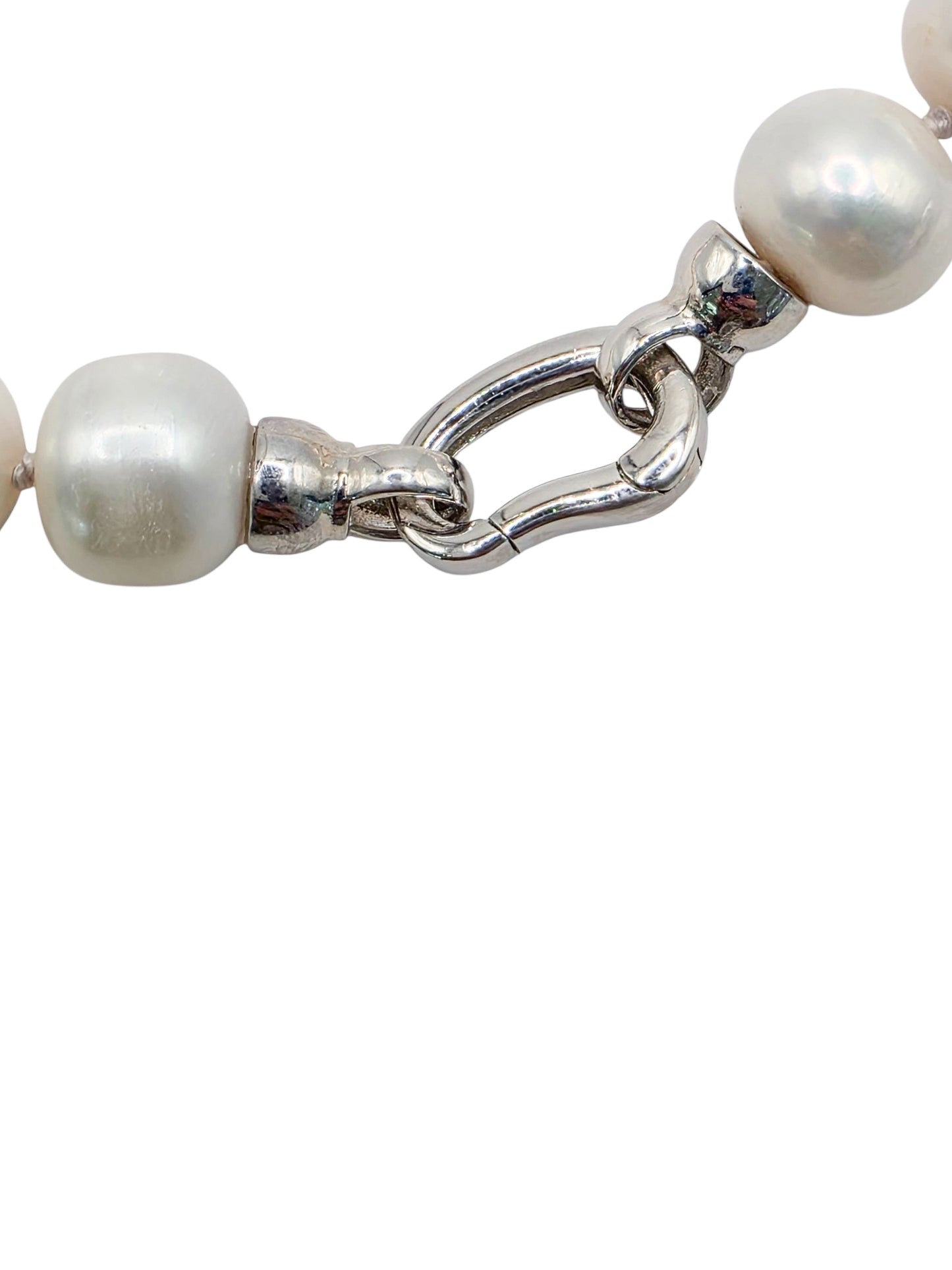 Gargantilla perla natural 15mm y broche de plata 925
