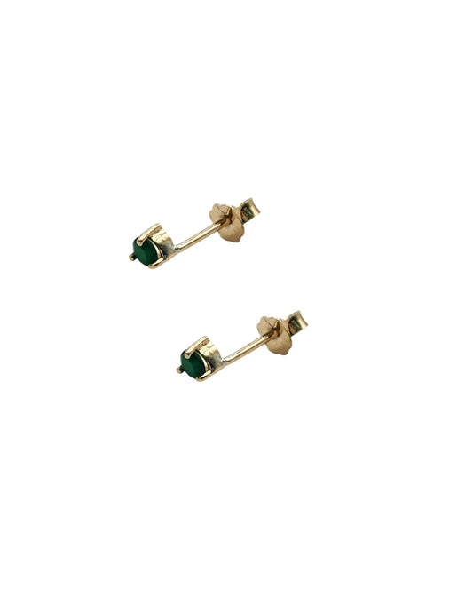 Aretes esmeralda natural oro 10k